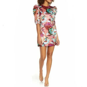 Ali & Jay Young, Free & Single Floral Satin Mini  Dress